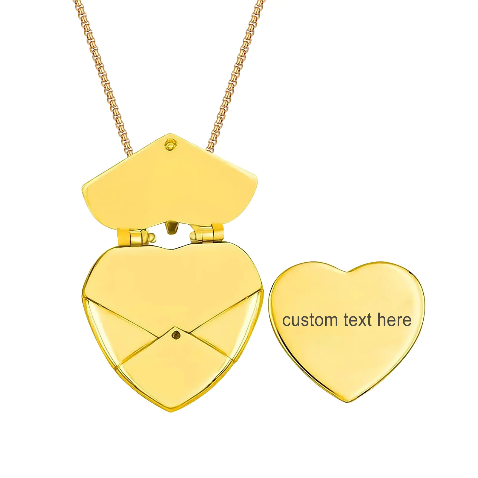 OIDEA Women's Laser-Engraved Heart Locket Necklaces - Stainless Steel Envelope Pendant, Personalizable Custom Photo & Name, Customizable Magnetic Jewelry for Gifting & Commemoration, Personalizable Necklaces