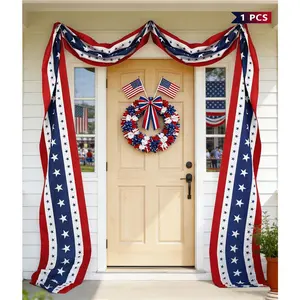 25 feet, July 4th decoration, patriotic door decoration, 250th Independence Day, American flag, colorful flag (1 pack)