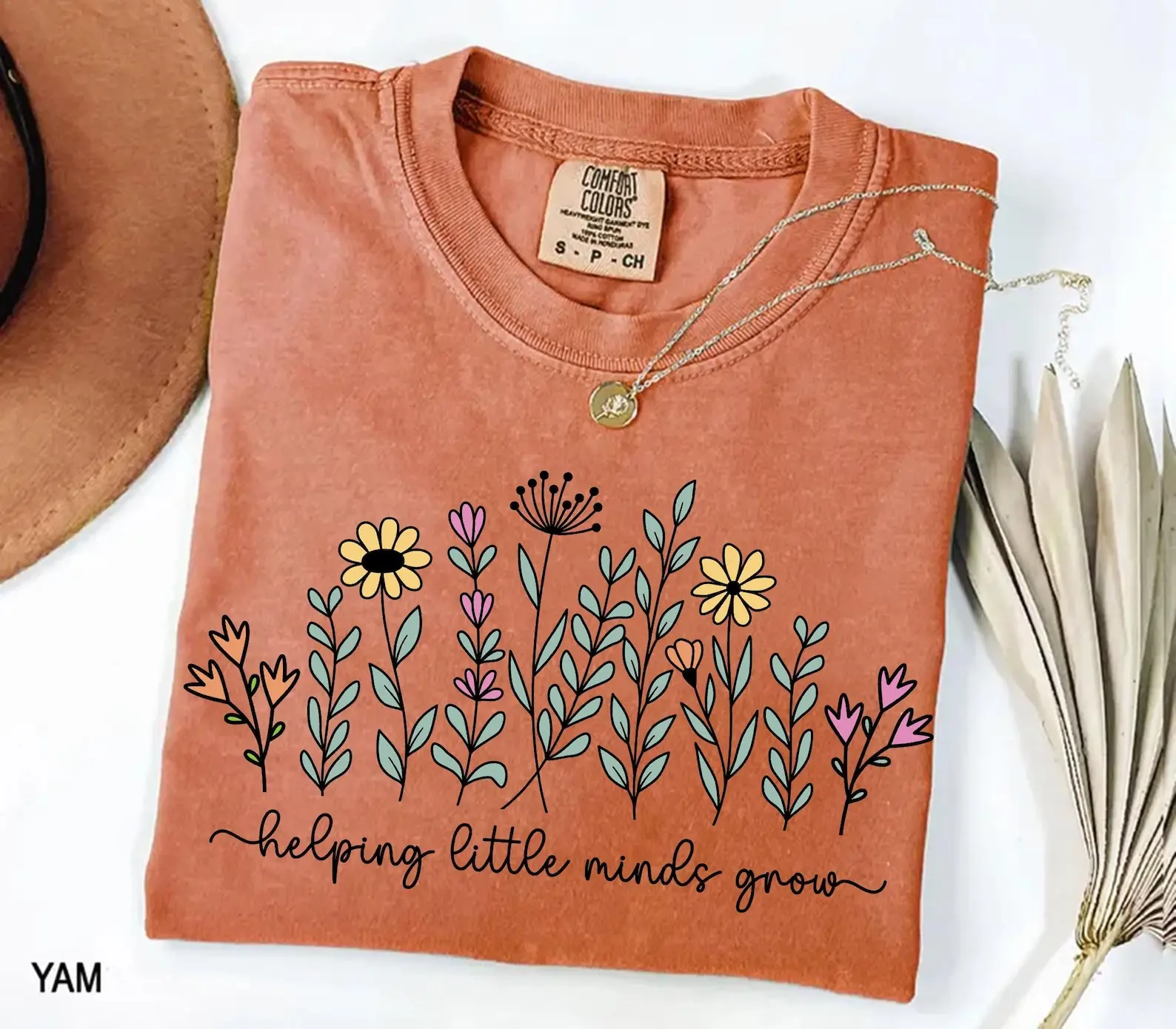 Comfort Colors Teacher Shirt, Helping Little Minds Grow Shirt,back to school ,Cute Shirt for Teachers,Teacher Gifts,Teacher Flower Shirt