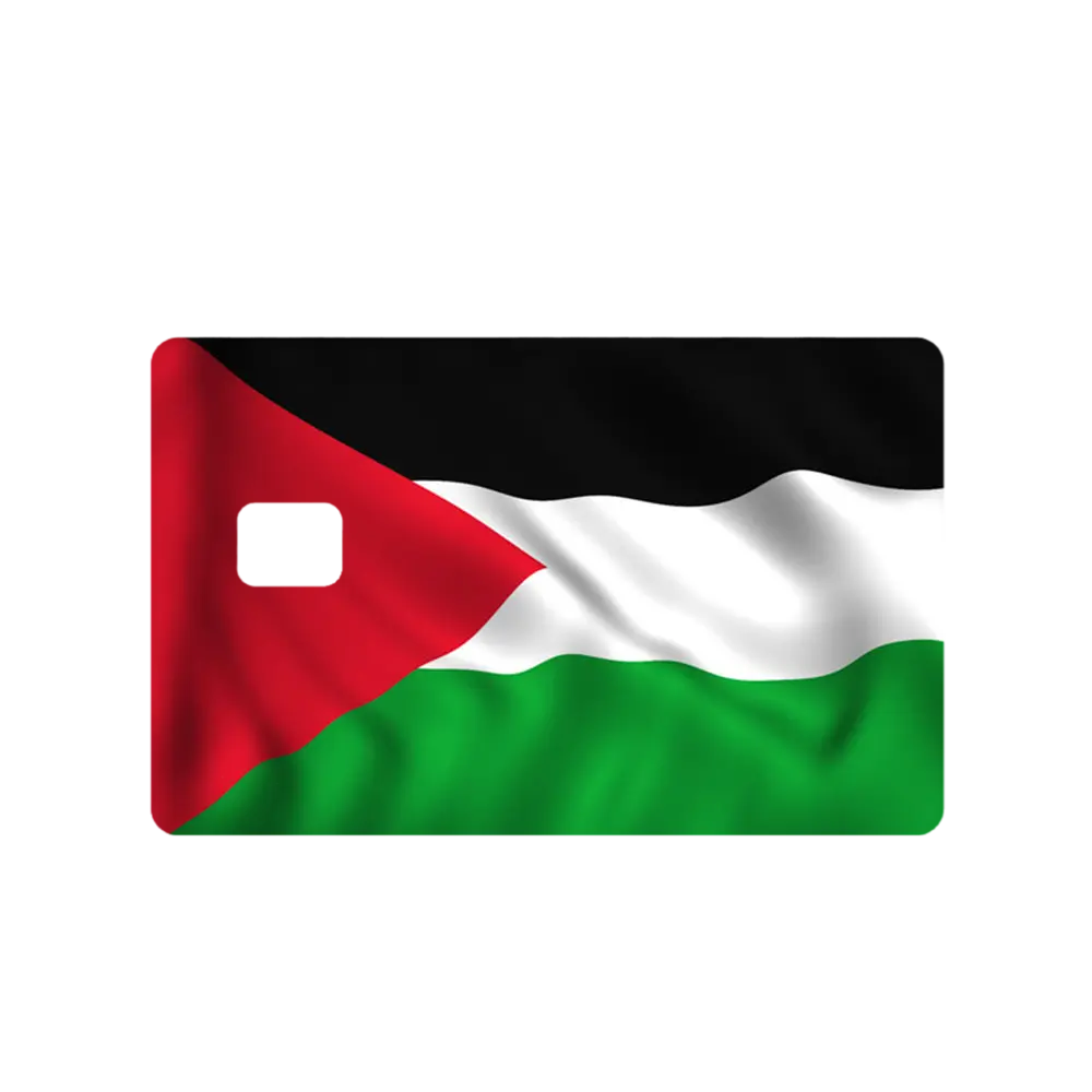 Custom Adhesive Stickers Palestine Flag Credit Card Sticker - High Quality, Waterproof, Stain Resistant
