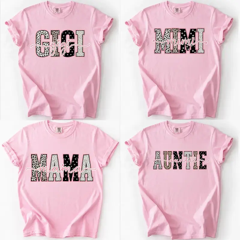 Custom Comfort Color Leopard Mama Shirt, Comfort Colors Personalized Grandma Tee and Gigi Mimi Grammy Honey Shirt, Mother’s Day Gift for Mom, Nana Grandma Family Tee, Vintage Washed T-Shirt | GHINI