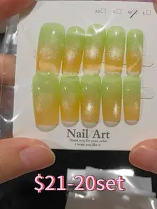 Jade(10049)gc.$21-20sets handmade press−on nails