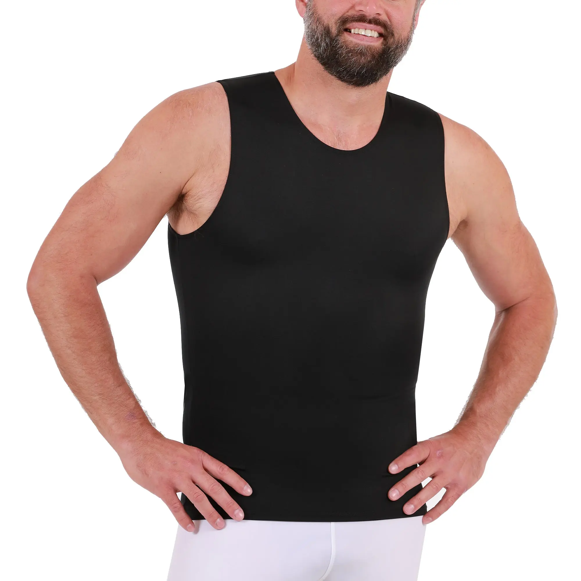 INSTA SLIM Big & Tall Compression Sleeveless Tank TS00N1BT – Men’s Crew Neck Body Shaping Muscle Tank, Tummy Control & Upper Torso Compression Shirt, Smooth Fit Undershirt, Made in USA