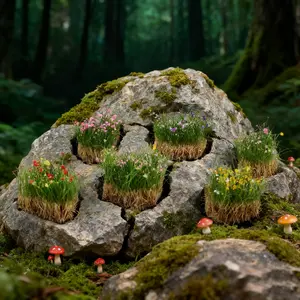 Hand-Torn Flower Cluster Scene Model DIY Materials Military Sand Table Train Landscape War Game Static Grass Garden Decoration