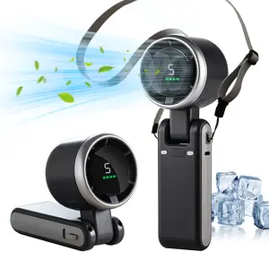 Portable Handheld Turbo Fan, 5 Gear Wind, Up to 10 Working Hours, 3 IN 1 Hand Fan Rechargeable with Air Turbo Tech Cooling Fan for Outdoor Activities, Travel, Working, Summer Gift