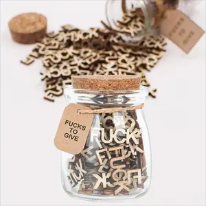 Jar Of F U C K Gift Gag Gift, Funny Birthday Gifts, Unique Birthday Gifts, Quirky Gift, Humor Gift, Wooden Letter Cut-Out Letters DIY Craft,Gift For Friend,Coworker,Anniversaries Holiday Valentine's Day Gift, Fool Friends And Make Family Laugh