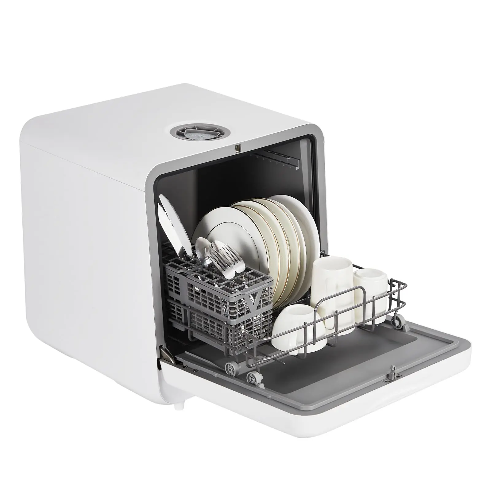 Garvee Portable Dishwasher Countertop with Faucet and 5L Manual Water Tank, 6 Washing Programs, Compact Design with More Space Inside, No Hookup Needed, Ideal for RVs and Apartments