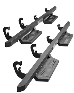 【GARVEE】Running Boards Drop Side Steps for 2007-2018 Chevy Silverado GMC Sierra 1500 Crew Cab; 2007-2019 2500 3500HD Crew Cab, Textured Black Truck Nerf Bars