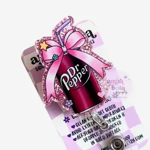Dr Pepper Inspired Badge Reel | Retractable Nurse Badge Holder | Cute Soda Badge Reel | Nurse Gift | ID Holder