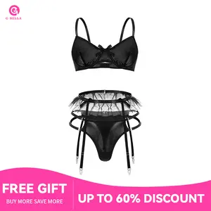 Sexy  black  chic underwear sets  CutOut Halter Bodysuit Minimalist Lace Skinny Lingerie Set Underwear   sexy lingera Lady Basic halloween Womenswear Spaghetti Strap