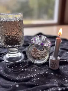 MoonGlo Tea and Silver Whisper Crystal Companion Bracelet with Moonstone Clear Quartz Amethyst & Silver Accents for Dreamwork Journaling and Ritual Practices