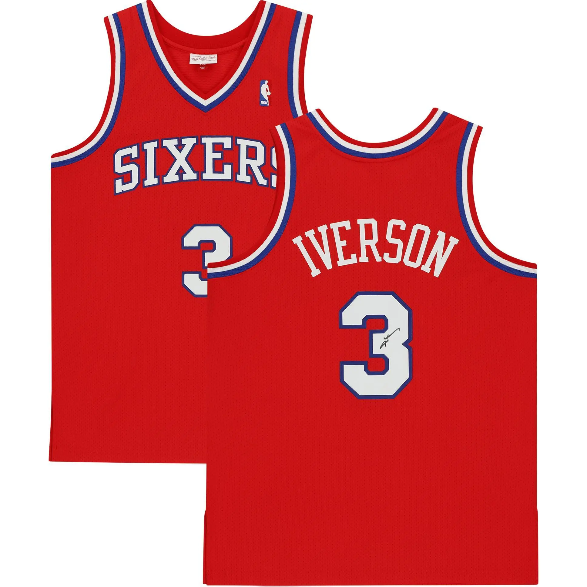 Allen Iverson Philadelphia 76ers Autographed Red 2002-03 Mitchell & Ness Authentic Jersey - Fanatics Authentic Certified - NBA Memorabilia