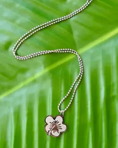 Puerto Rico Flor Maga Pendant Necklace – Stainless Steel, 16-Inch Chain