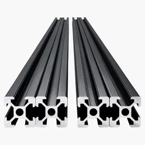 【Summervibes】VEVOR 4PCS 47.2 in (1200mm) T Slot 2020 Aluminum Extrusion Profile,  , European Standard Anodized Linear Rail, High-Strength Extruded Aluminum Rail for 3D Printer, CNC Machine DIY, Laser Engraving, Black