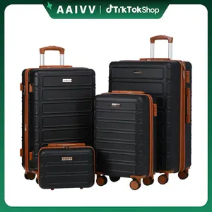 4 Piece Luggage Set, Expandable TSA Lock Hardshell Durable Traveling Bag Travel Suitcase Set with Double Spinner Wheels, Luggage Sets (13/20/26/28in) Gift for Back to School summervibes,