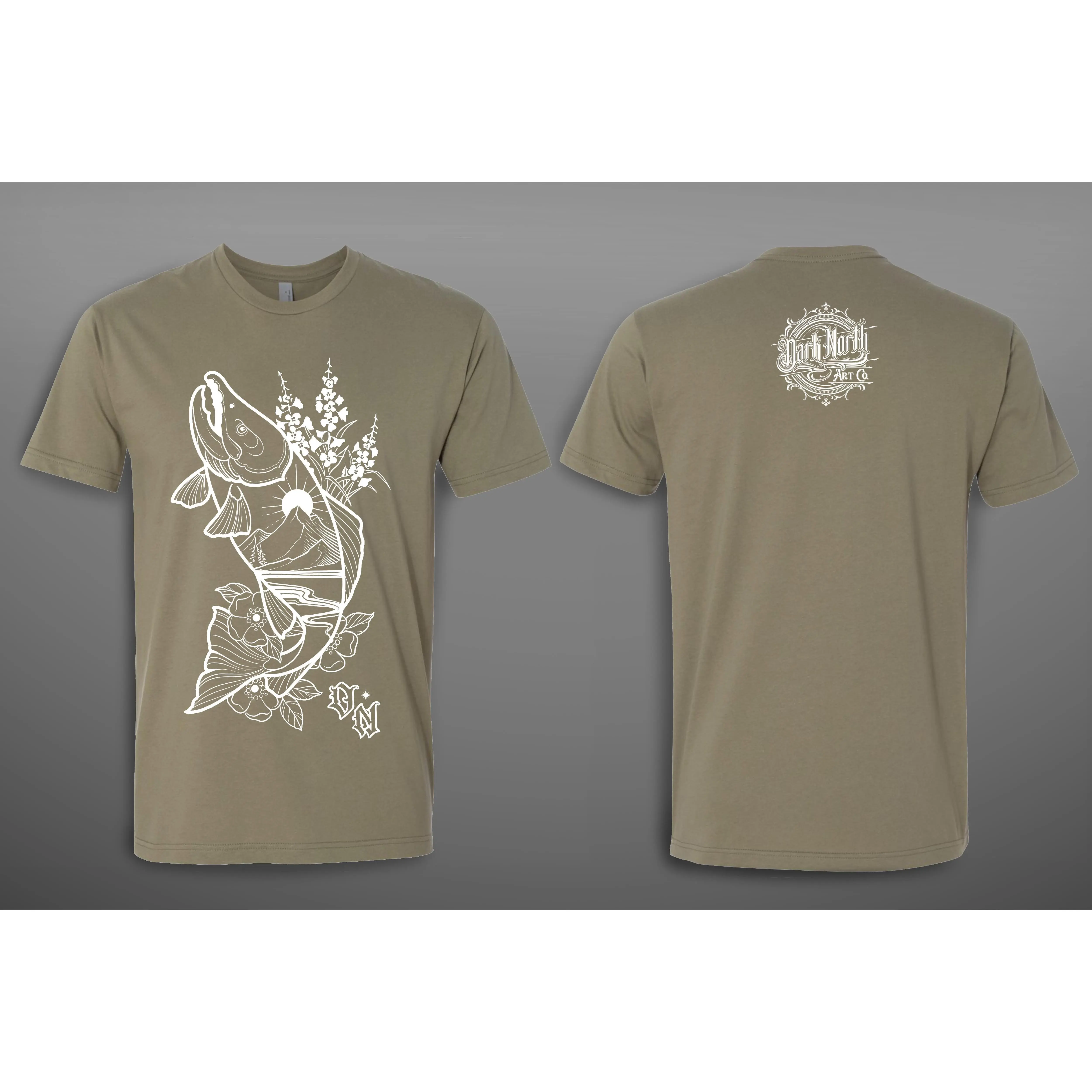 Summer Salmon T-Shirt Light Olive