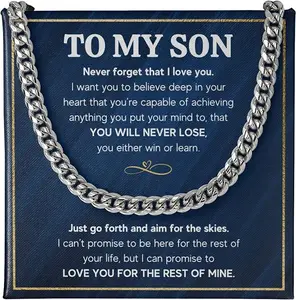 Unique Necklace For Son, From Loving Dad, Necklace Gifts From Mom, Son Jewelry For Milestones, To My Incredible Son