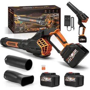 Leaf Blower Cordless, 650CFM Electric Leaf Blower with 2 x 4.5Ah  &  Charger, 180? Deformation Blower, Lightweight Leaf Blower for Lawn Care, Garden, Patio & Outdoor Clean