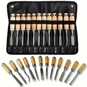 12 PCS Carving Tools, Professional Wood Chisel Sets, Sharp Woodworking Tools, Wood Carving Kit for Beginner, Hobbyists, Professionals, Artistic, Gifts for Him, Father's Day