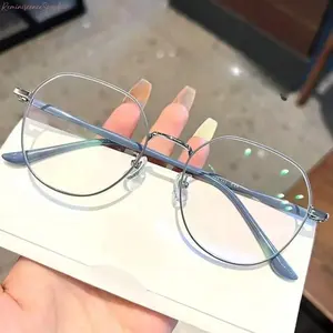 Women's 2026 Minimalist Metal Frame Blue Light Glasses - Sleek Flat Lens, Lightweight, Comfortable Sports Eyewear for Daily Wear, Office Work