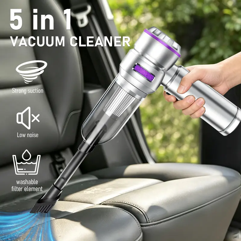 High-suction portable cleaner, wireless dual-function handheld vacuum cleaner, suitable for use in vehicles, homes, and for cleaning pet hair and crevices.
