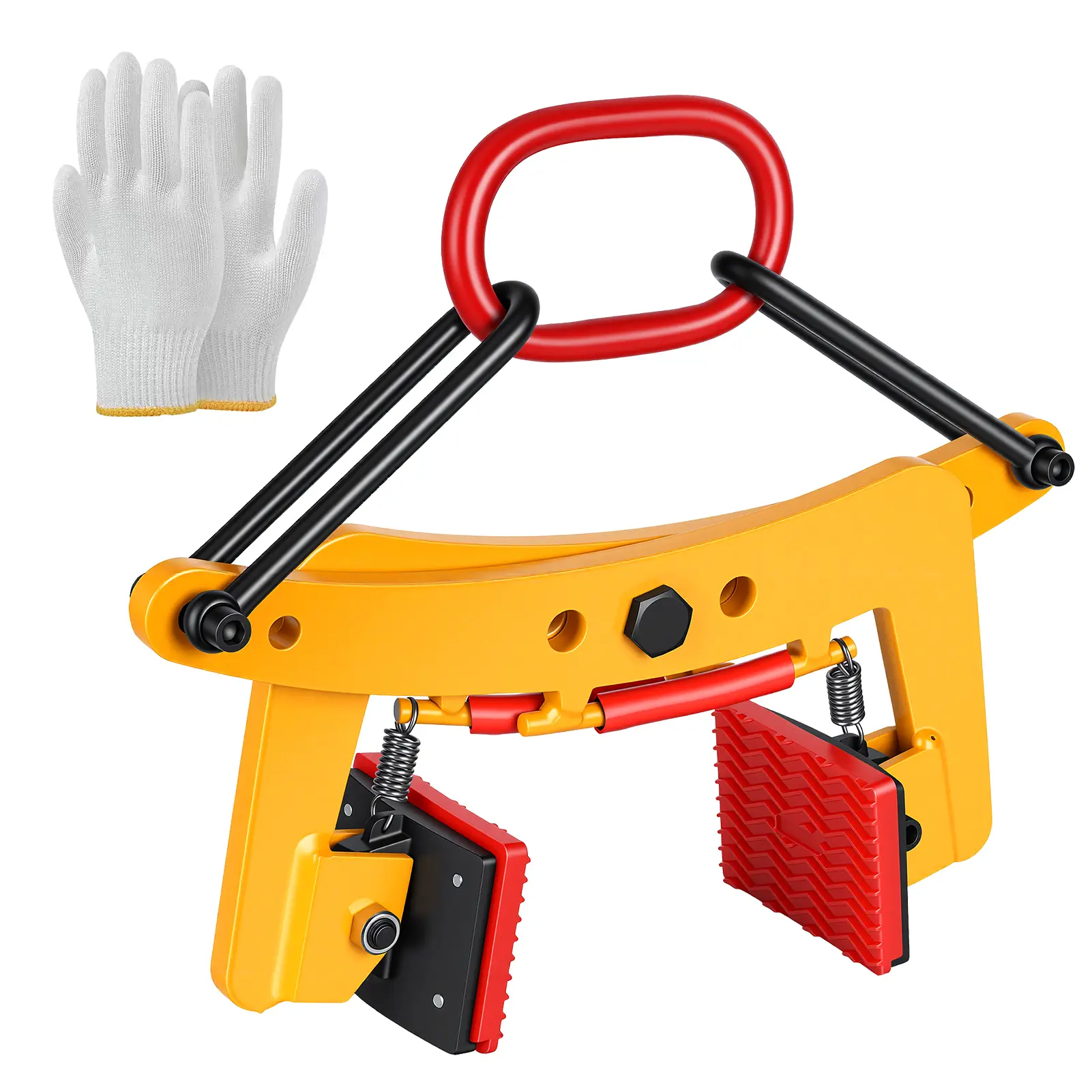Granite Lifting Clamp 6", 350kg Stone Lifting Clamps, Vertical Stone Clamps, Heavy Duty Stone Carrying Clamps for Lifting and Transporting Concrete Block Granite Slab Stone Slab, Gloves, Alloy Steel, Anti-Skid Rubber