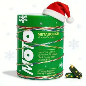 MOTO Metabolism Support Capsules with Green Tea Extract, Chromium Picolinate & Vitamin B12 | 60 Count Vegan Fitness Supplement