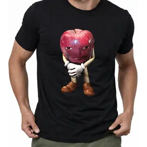 Funny Me Asf Apple With Face Meme T Shirt Unisex Fashion High Quality T Shirts Men Retro Casual Short Sleeve T-Shirt Tops Golf Gift T-Shirt For Men And Women