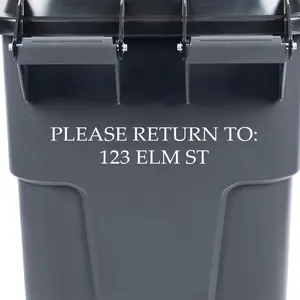 Trash Can Decal Personalized Street Address Garbage Bin Custom Vinyl Sticker VWAQ - TC4