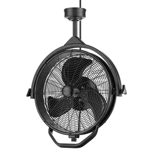 Mule Rugged Outdoor 18" Fan, Dual Height Ceiling Mounting Options, 3-Prong Plug