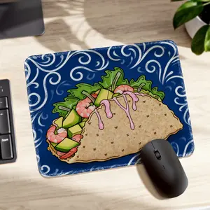 LIVEKEY Gaming Mouse Pad - Made for Gaming, 26x21cm, Non-Slip Base, High-Density Surface, Durable Stitched Edges, Ideal for Shrimp Taco Themed Setup
