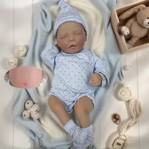 GUESSBELLY 46cm Full Soft Vinyl Body Reborn Baby Doll Boy 18inch Lifelike Newborn Dolls Bebe Toddler Flexible 3D-paint Skin Tone with Veins premie Birthday Gift