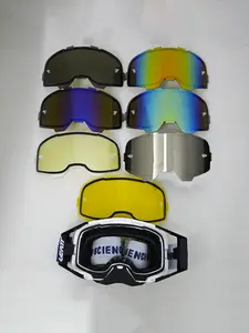 Speed 6.5, spare lenses for motorcycle and bicycle goggles, PC material, black, red, yellow, gold, blue, transparent silver lenses, quick replacement MX ATV off-road vehicle lenses, adult goggles accessories, inner non fogging lenses