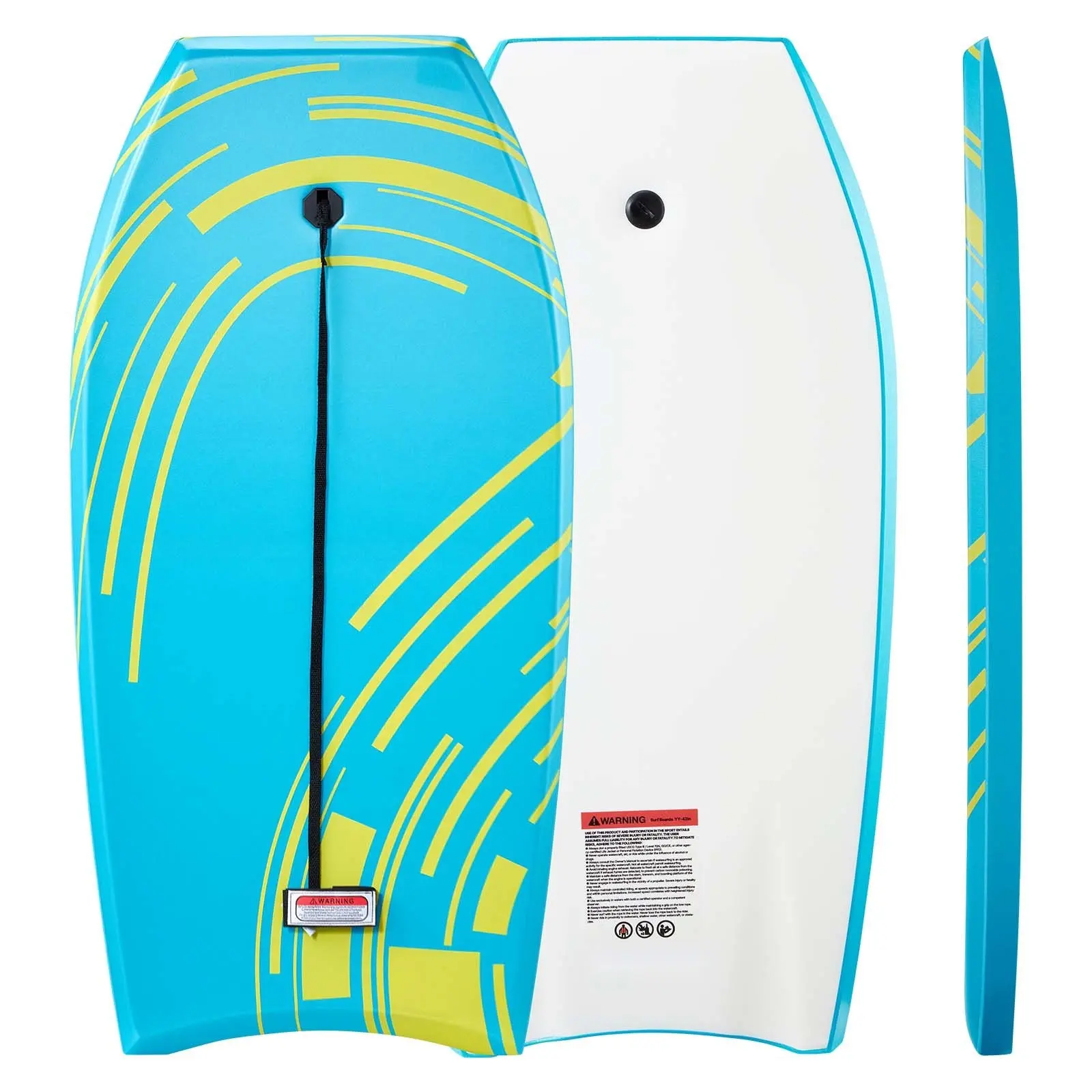 42-Inch Bodyboard For Beginners And Youth, Durable Body Board Trainer With EPS Foam Core, Wrist Leash, UV-Resistant Beach Surf Gear, Lightweight And Stable Ride Up To 180 Lbs, Ideal For Training And Family Beach Fun