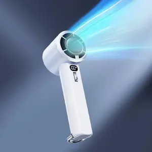 USB Rechargeable Portable Fan, Handheld Fan with Digital Display, Silent Fan, Lithium Battery Fan for Office, Outdoor, Travel, Home, Office