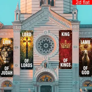 Easter Church Banner Set, Bible Verse Temple Wall Worship Background, Christian Religious Praise Hanging Sign, No Power Needed, Memorial Decoration