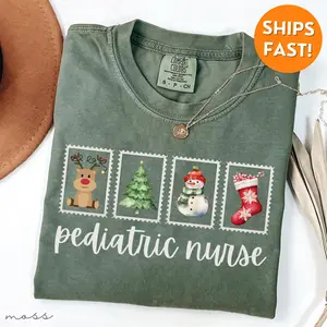 Comfort colors Peds Nurse Christmas Shirt Christmas Peds Nurse Shirt Pediatric Nurse Christmas Shirt Pediatric Nurse Gift Pediatric Tee Best Seller CF Christmas Orthopedic