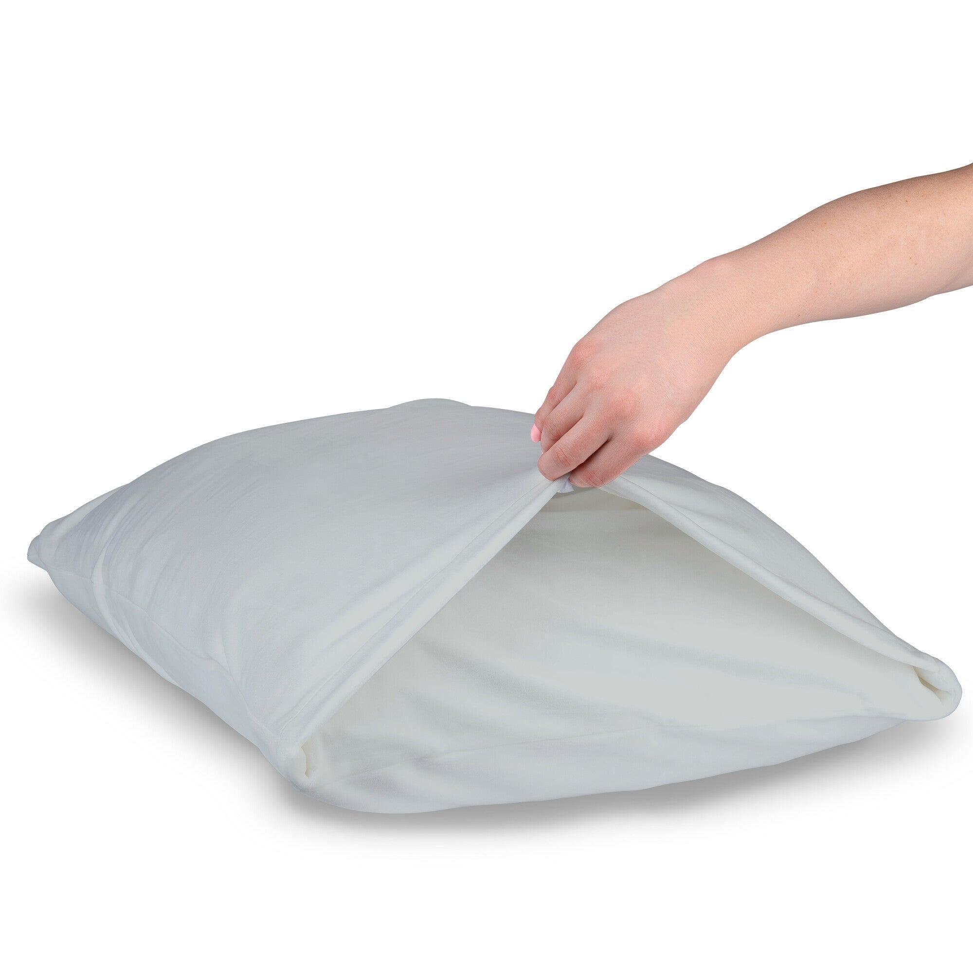 SquishPillow Pillowcase 2-Pack, 3 color options, "On Cloud 9” Blue, "Resties Besties" Tan, "Solid Slumber" Gray, StandardSize 250 thread count organic cotton, Soft Skin-Friendly