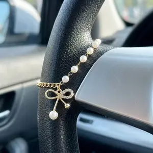 Car Steering Wheel Bowknot Bead Charm, Unique Fashion Gift, Car Accessories Decor, Stylish Automotive Decoration, Perfect Present