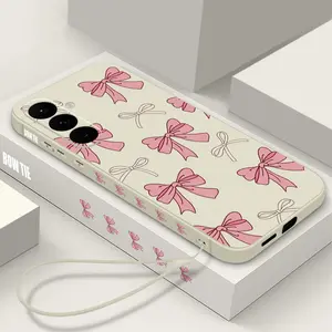Pink Bow Phone Case For Samsung Galaxy S26 S25 S24 S22 S23 Ultra S23 Plus S25 FE A56 A17 A16 A36 A55 A54 A53 A15 A35 Soft Cover