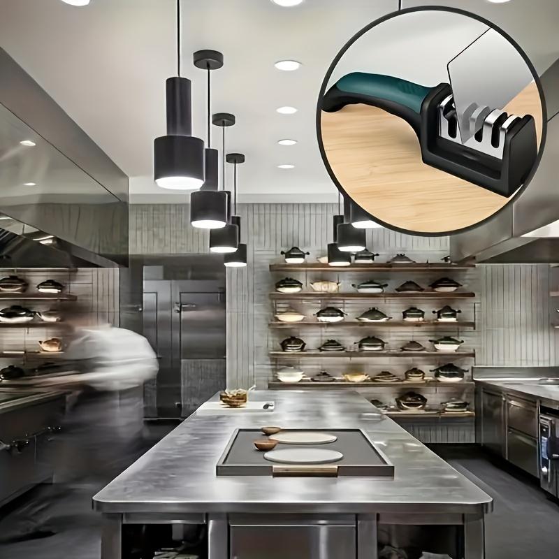 Level 4 Professional Knife Sharpener - Easy to manually sharpen tool, suitable for home use, easy to sharpen - High quality PP and TPR body, durable and long-lasting