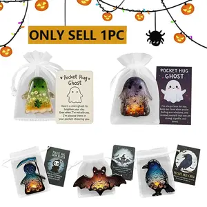 Cute Emotion Support Ghost Hugger, Mini Halloween Pocket Pal, Back-To-School Gift, Emotional Comfort Companion, Perfect Halloween Decoration, Stocking Stuffers, Funny Gag Gift
