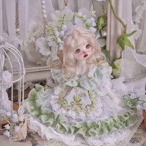 Rustic Bellflower Girl Bjd Lolita Style Doll Clothes, Cute Garden Themed for Girls, Perfect for Play & Collecting