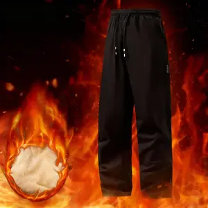 Men's Waterproof Pants Heat Insulation Cold Weather Hiking Winter Snow Softshell Outdoor Pants with Pockets Climbing Warm Running Pants Men's Thermal Lined Joggers plush fleece