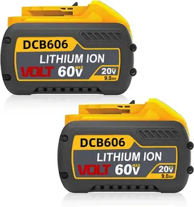 9000mAh/9.0Ah 20V/60V MAX Replacement for DeWalt DCB606 DCB609 DCB612 Batteries Compatible with DeWalt 20V/60V Variable Voltage Battery, Chargers and Power Tools 2Pack