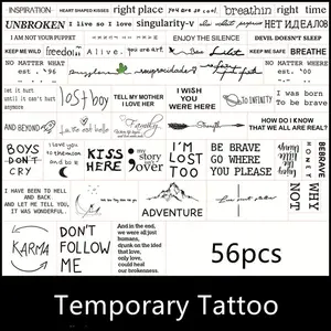 56 One Waterproof English Letter Tattoo Sticker, Suitable for Both Men and Women-Simple and Painless Way to Show Your Style