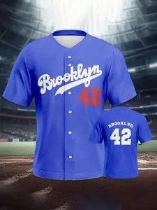 Men's Fashion Baseball Jersey #42, Three Colors Available, Comfortable Fabric, Ideal for Sports Training, Perfect Gift for Sport Lovers