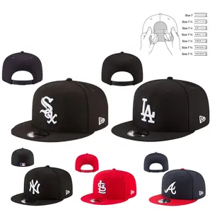New Era Flat Brim Snapback Cap Collection – MLB Baseball Hats with Embroidered Logos (LA Dodgers, NY Yankees, Chicago White Sox, St. Louis Cardinals, Atlanta Braves,...) Adjustable Streetwear Caps for Men & Women