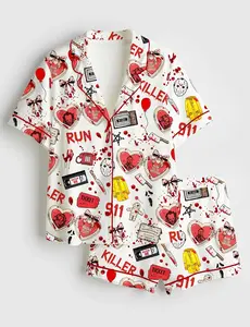 Halloween Characters Horror Scary Movie Lover Pajama Set For Women, Gift For Her, SoftLounge Pajamas, CozyDream Set, Gift For Lover.