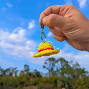 Crochet Gomu Gomu no Mi Straw Hat Keychain